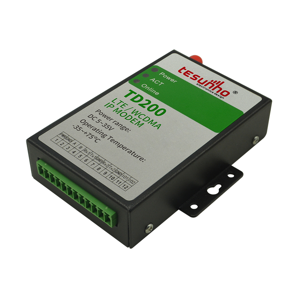 TD200 Tesunho high power 2G/3G/4G modbus ip modem sms gateway rs232 gprs modem