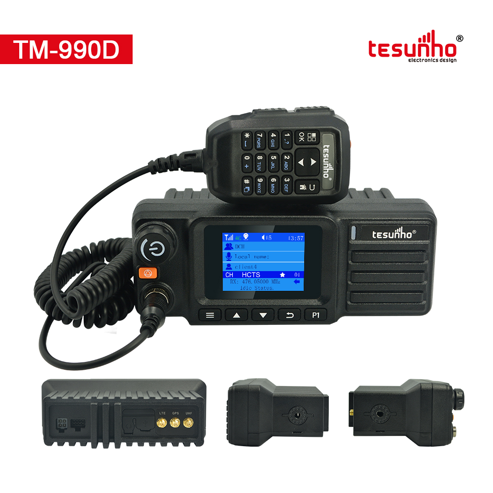 LTE UHF Car Walkie Talkie With GPS Tesunho TM-990D