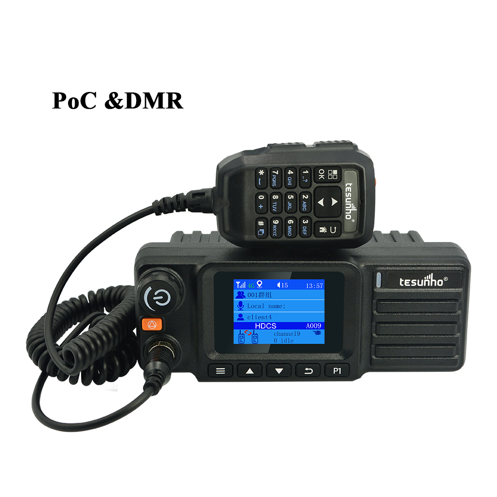 Tesunho CE/FCC Certificate LTE PoC Dual Mode DMR Mobile Radio With UHF TM-990DD 